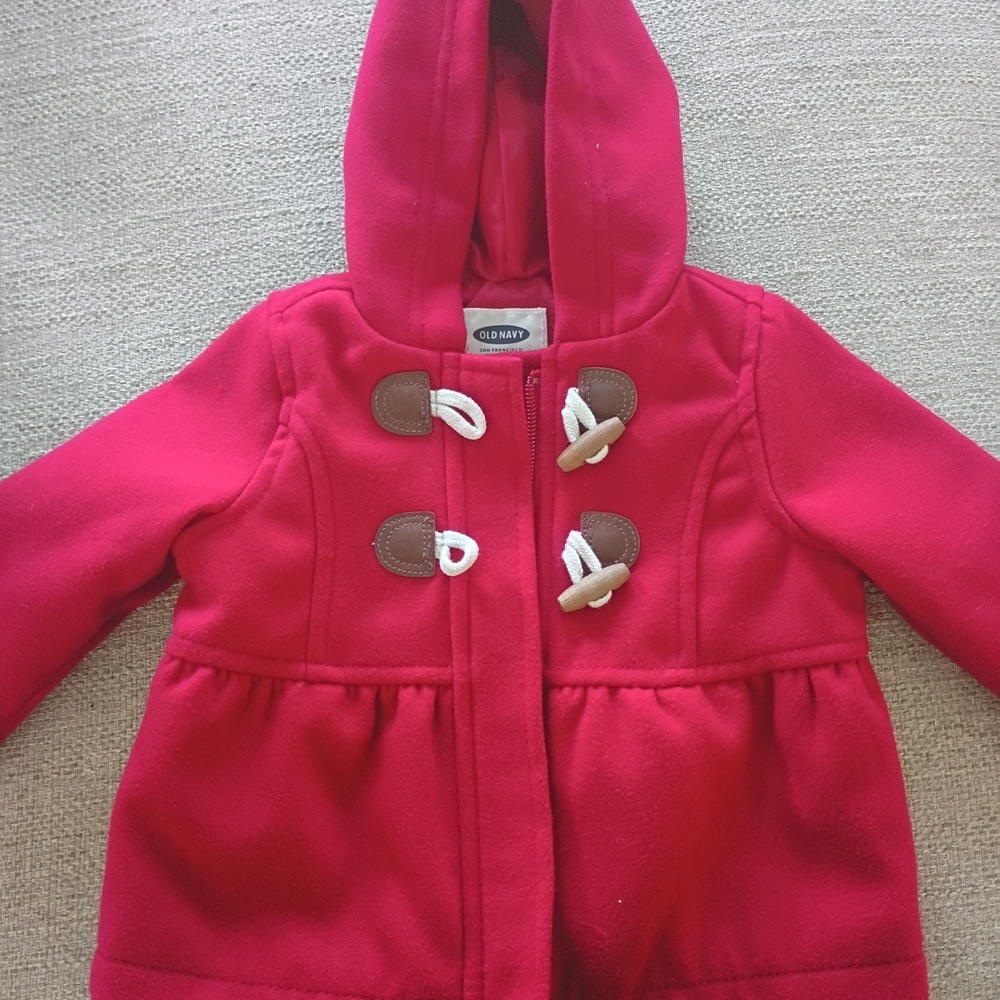 Old Navy Kids Red Toggle Peacoat Or Jacket